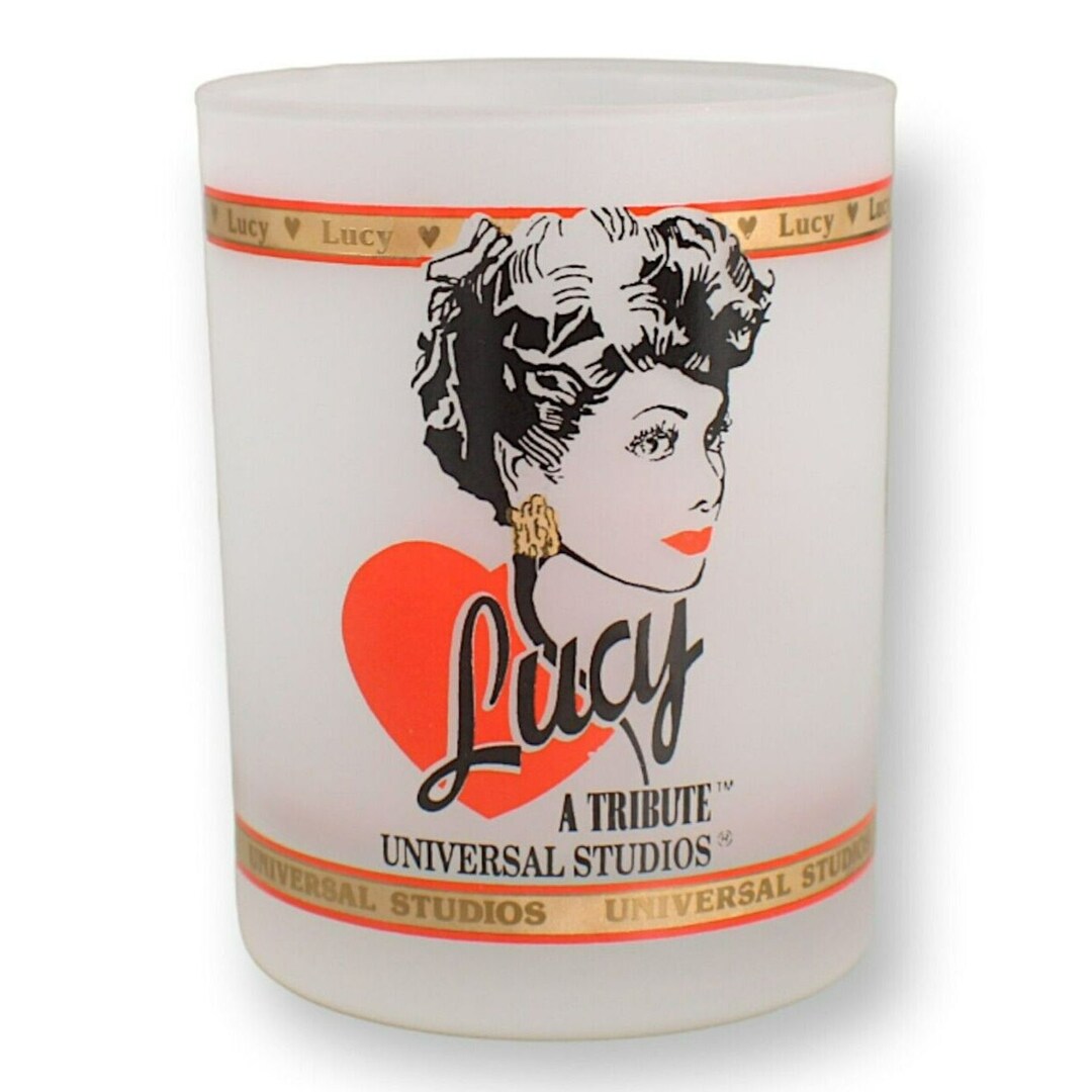 I Love Lucy Frosted Drinking Glass Tumbler Universal Studios 1991 - Etsy