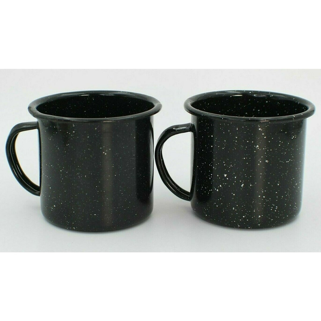 2 Coleman Speckled Metal Camping Cups Enamelware Coffee Mugs Etsy