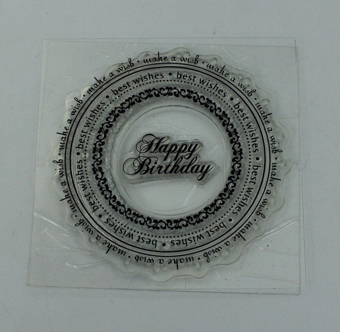 Clear Photopolymer Cling Stamps Set Happy Birthday Etsy