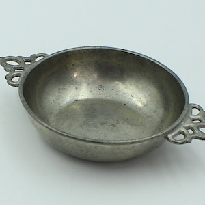 Royal Holland Two Eared/Handled Pewter Porringer Bowl KMD Tiel Vintage