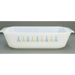 Fire King Anchor Hocking #441 Stars Loaf Pan Milk Glass 1 Quart