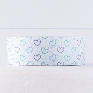 Blue Heart Tones Washi Tape Love Valentine Stationery Scrapbook Journal Diary [Let's Washi Tape]