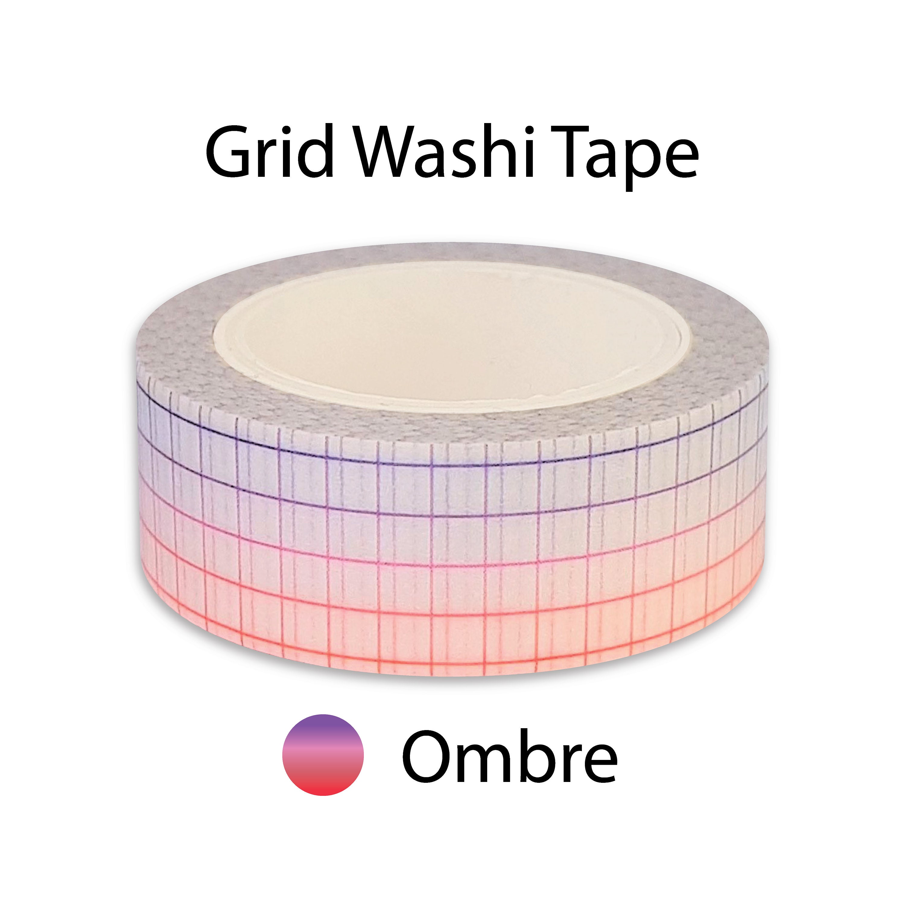 White with Bright Purple Grid - Washi tape