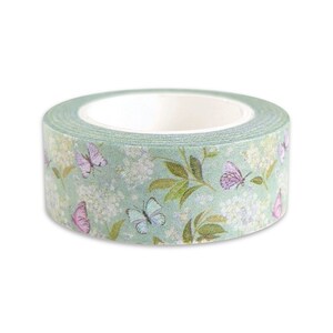 Schmetterlinge und weiße Blumen mit Blatt Zweige Muster Washi Tape