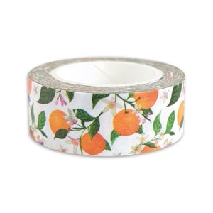 Orange citrus fruit washi tape - leaf - flower - floral - lush - branch - juicy - tangerine - pomelo - grapefruit - leaf - sprigs - nature