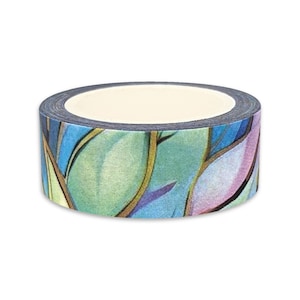 Glasartiges Blütenblatt Muster Washi Tape - lila - gold - blau - grün - königlich - Glasmalerei - Unikat - Schreibwaren - Planung - Bujo