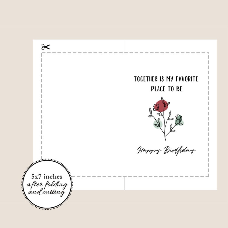 printable birthday card for wife romantic birthday card for etsy
