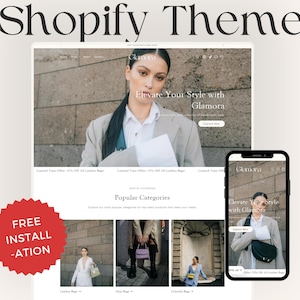 Thème Shopify Mode Modèle Shopify Luxe Boutique Shopify Site Web Minimal Vêtements Femmes Sacs Design Boutique Shopify Moderne