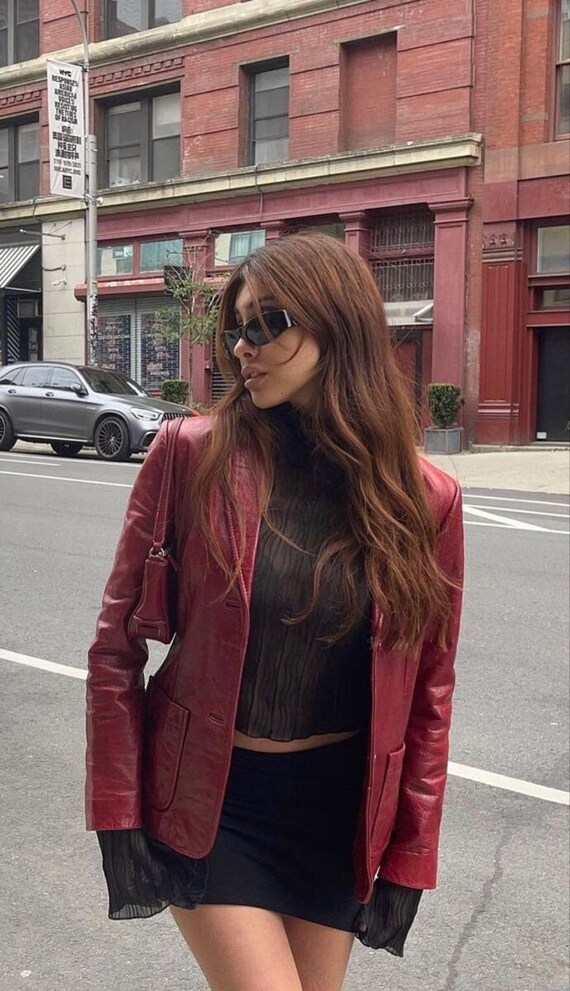 Vintage red leather jacket