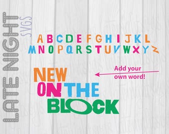 Create your own custom NKOTB design with TTF font and bonus customizable cut svg png digital art