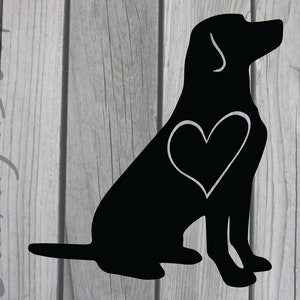 Black Lab Labrador Heart Pet Dog cut vector svg png digital art