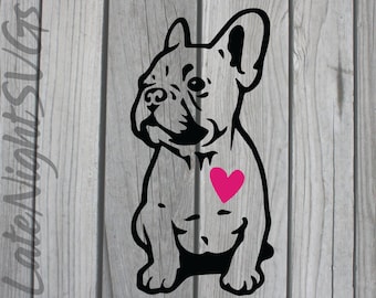 French Bulldog Love Cut SVG AI PNG Digital Art