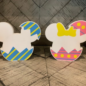 Mickey and Minnie Easter Egg Decor - Wooden Home Decor