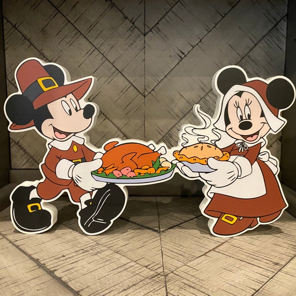 Mickey and Minnie Thanksgiving - Disney Decor - Thanksgiving Decor