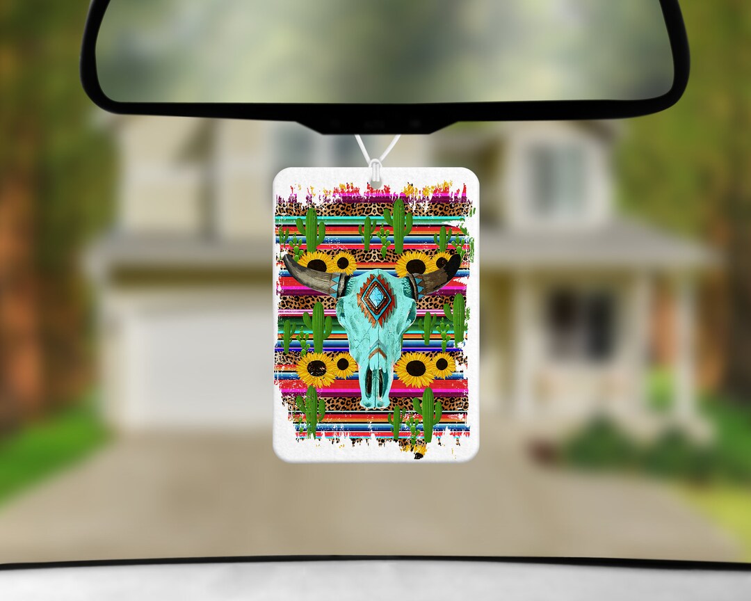 Cow Head Cactus Sunflower Serape Air Freshener/serape/sunflower/cow
