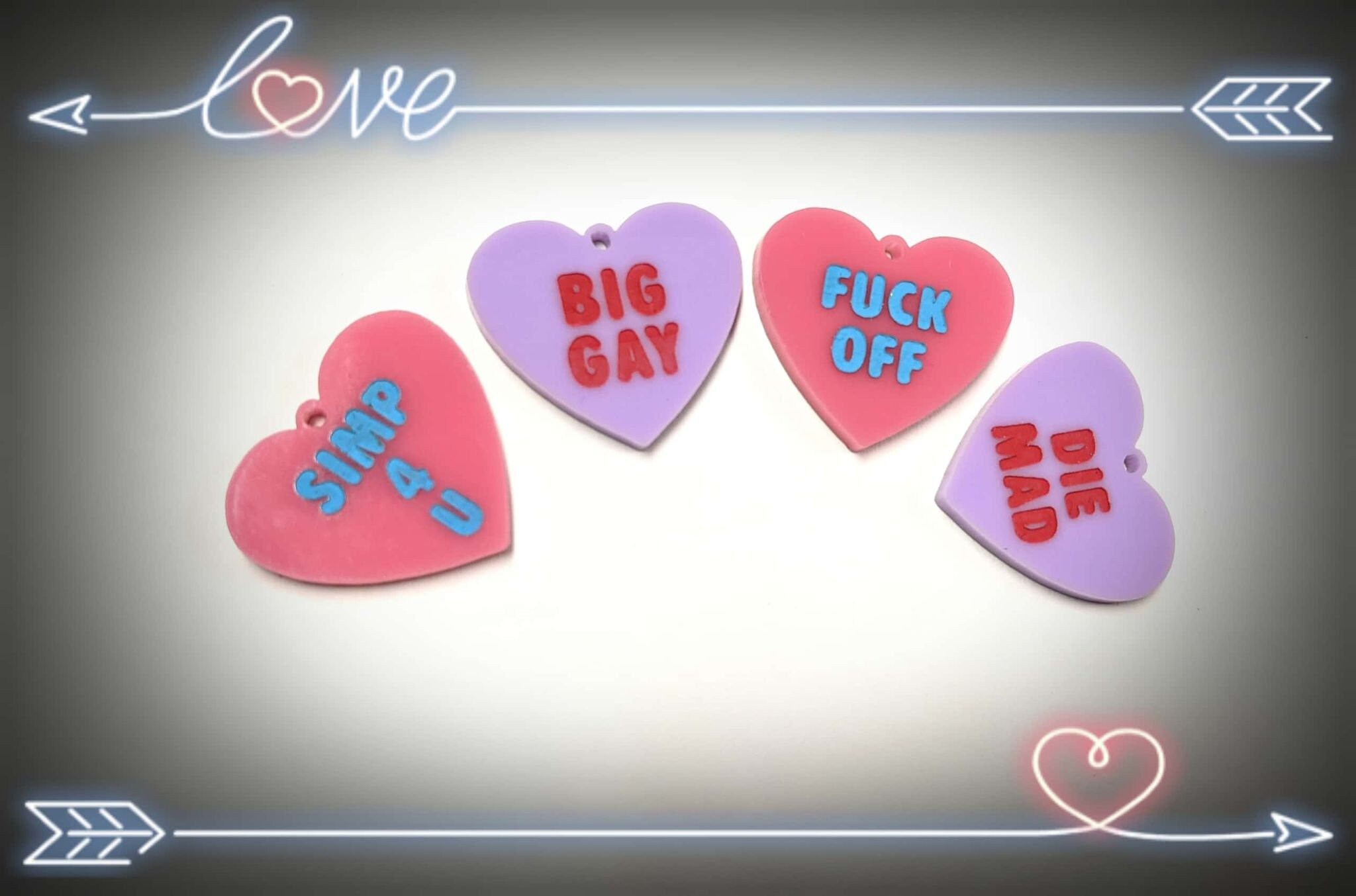 Customizable Candy Heart Earring order Two for Complete Set Etsy