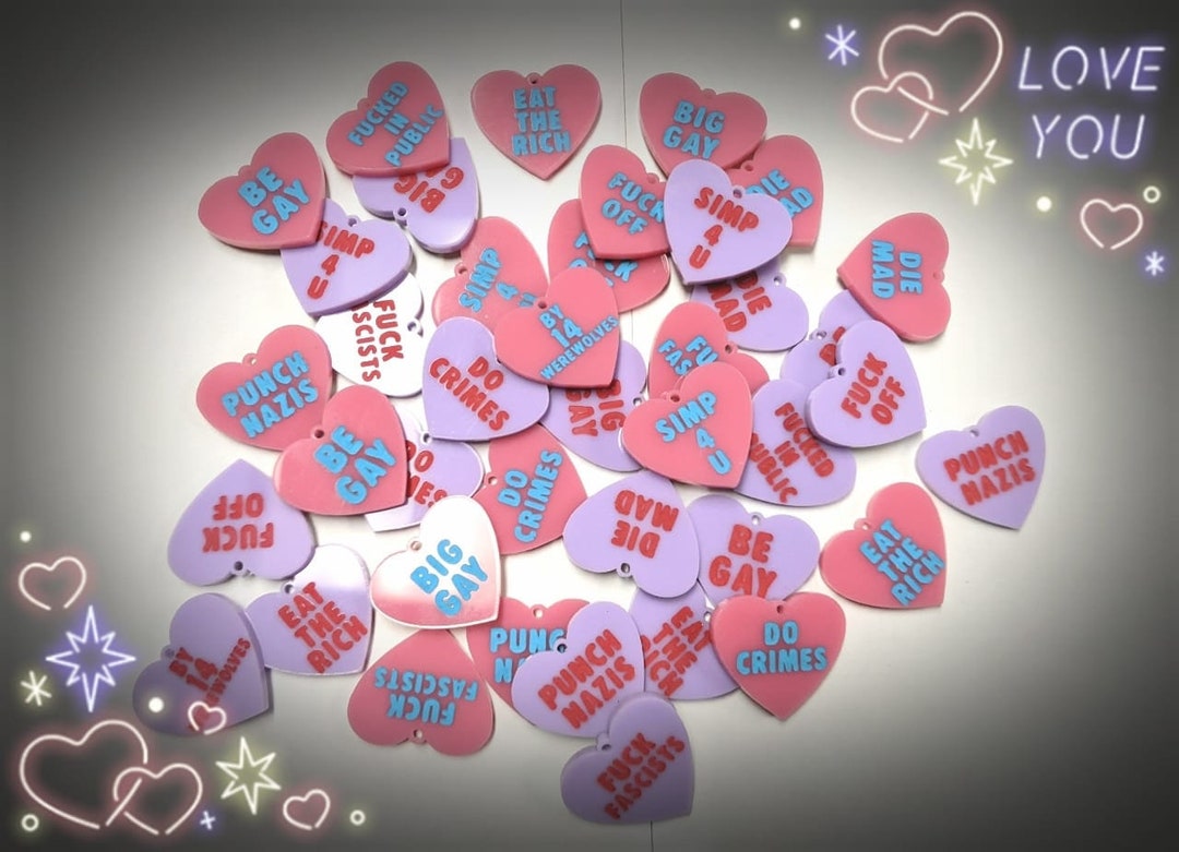 Customizable Candy Heart Earring order Two for Complete Set Etsy