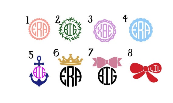 Monogram Decals | Monogram Stickers | Car Decal | Custom Stickers | Water  bottle decal | Vinyl Monogram | Laptop Monogram | Sorority Gift