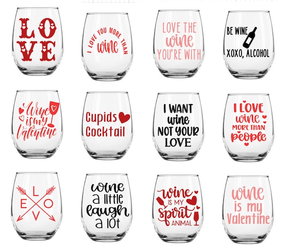 Valentine's Day Stemless Wine Glasses | Valentines Day Gift for Her |  Custom Cup | Valentine's Day Decor | Funny Wine Glass | Women's Gift - Etsy  Israel