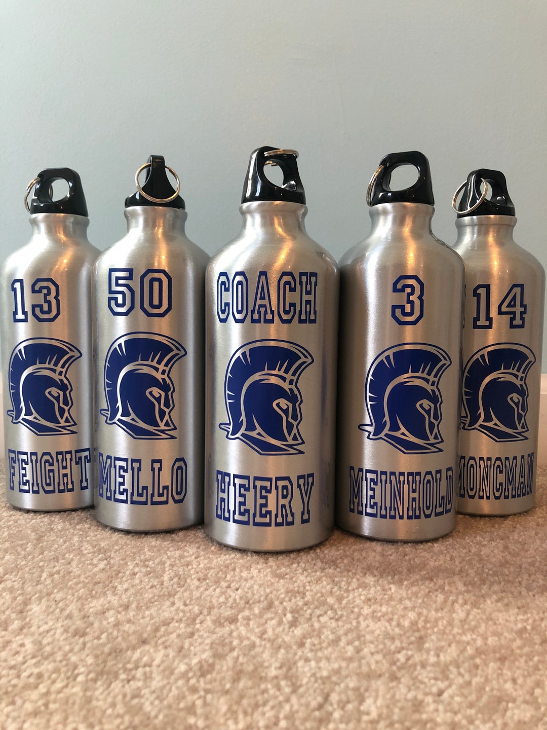 Personalized Sports Team Water Bottle Customized Name Water Bottle