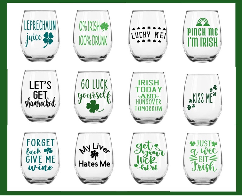 st patricks day wine glasses to paint