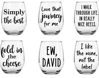 Schitts Creek vinglas | Schitt's Creek Citat | Ew David | Inspirerad av Schitt's Creek