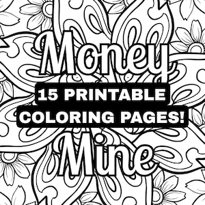 15 Printable Daily Affirmation Coloring Pages for Wealth | Positive Affirmations Coloring Sheets | Manifestation