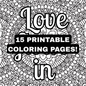 15 Printable Daily Affirmation Coloring Pages for Love | Positive Affirmations Coloring Sheets | Manifestation