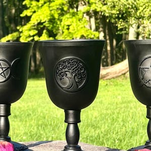 Cast Iron Chalice Tree Life Ceremonial Goblet Wiccan Altar Witch Ritual Vessel Magick Drinking Cup Celtic Knot Pagan Gift Men Spiritual