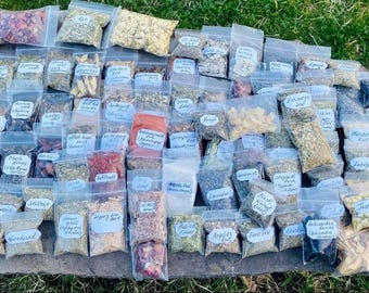 Dried Herb Pack Ritual Herbal Small Batch Witchcraft Supply Spell Crafting Ingredient Flowers Resin Roots Seeds Herbs Incense Making Candle