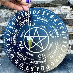 Pendulum Dowsing Board Wiccan Altar Ritual Tool Witch Crafting Divination Chart Pentacle Symbol Spiritual Guidance Answer Session Question