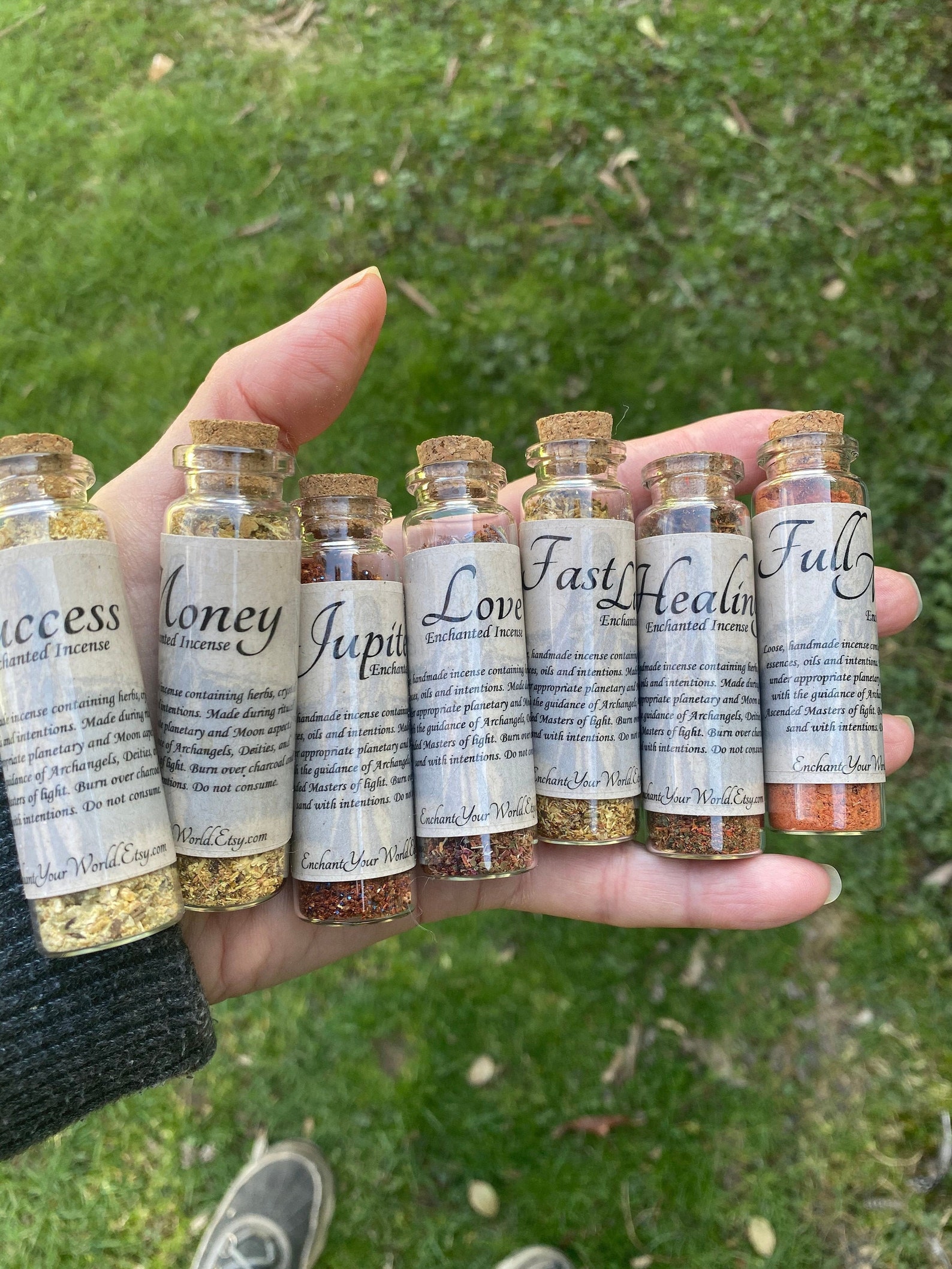 Glass Incense Bottles Incense Blends Loose Incense Etsy