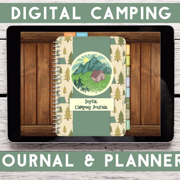 Ultimate Digitial Camping Journal & Planner for Ipad Goodnotes, Noteablity with Hyperlinks with BONUS printable version