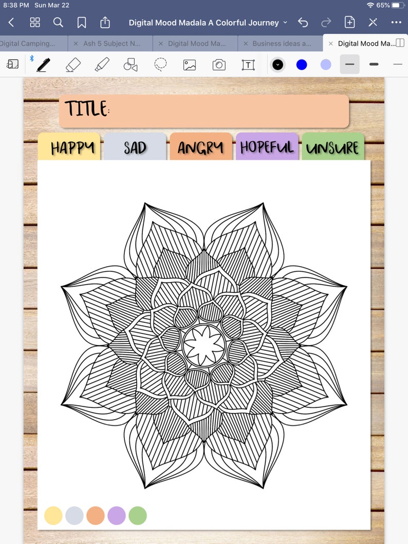 Mood Mandalas A Colorful Journey of My Feelings A Digital Coloring Book ...