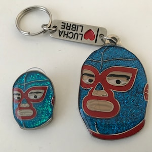 Nacho libre máscara pin lucha máscara llavero
