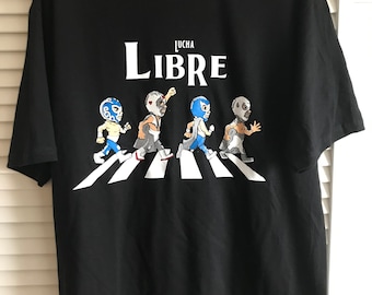 Camiseta de lucha libre, máscara de demonio azul de santo