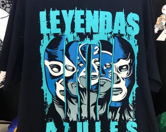 Lucha libre shirt santo blue demon mask