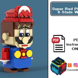 PDF Download (NO BRICKS!):   Rounded Red Plumber Bro 6-Studs Wide Custom Brick Set