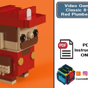 PDF Download (NO BRICKS!):  Classic Red Plumber Mushroom (2x the size!) Custom Brick Set