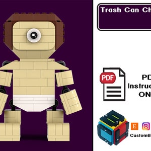 PDF Download (NO BRICKS!):  Trash Can Children Sy Clops Custom Brick Set