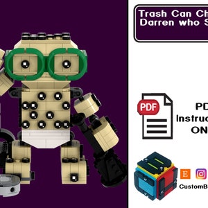 PDF Download (NO BRICKS!):  Trash Can Children Starrin Darren - Custom Brick Set