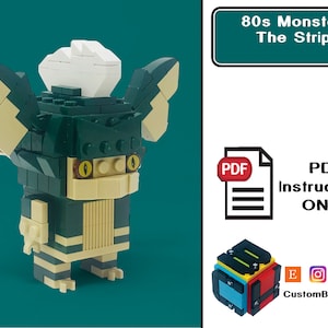 PDF Download (NO BRICKS!):  80s Monster Stripey Custom Brick Set