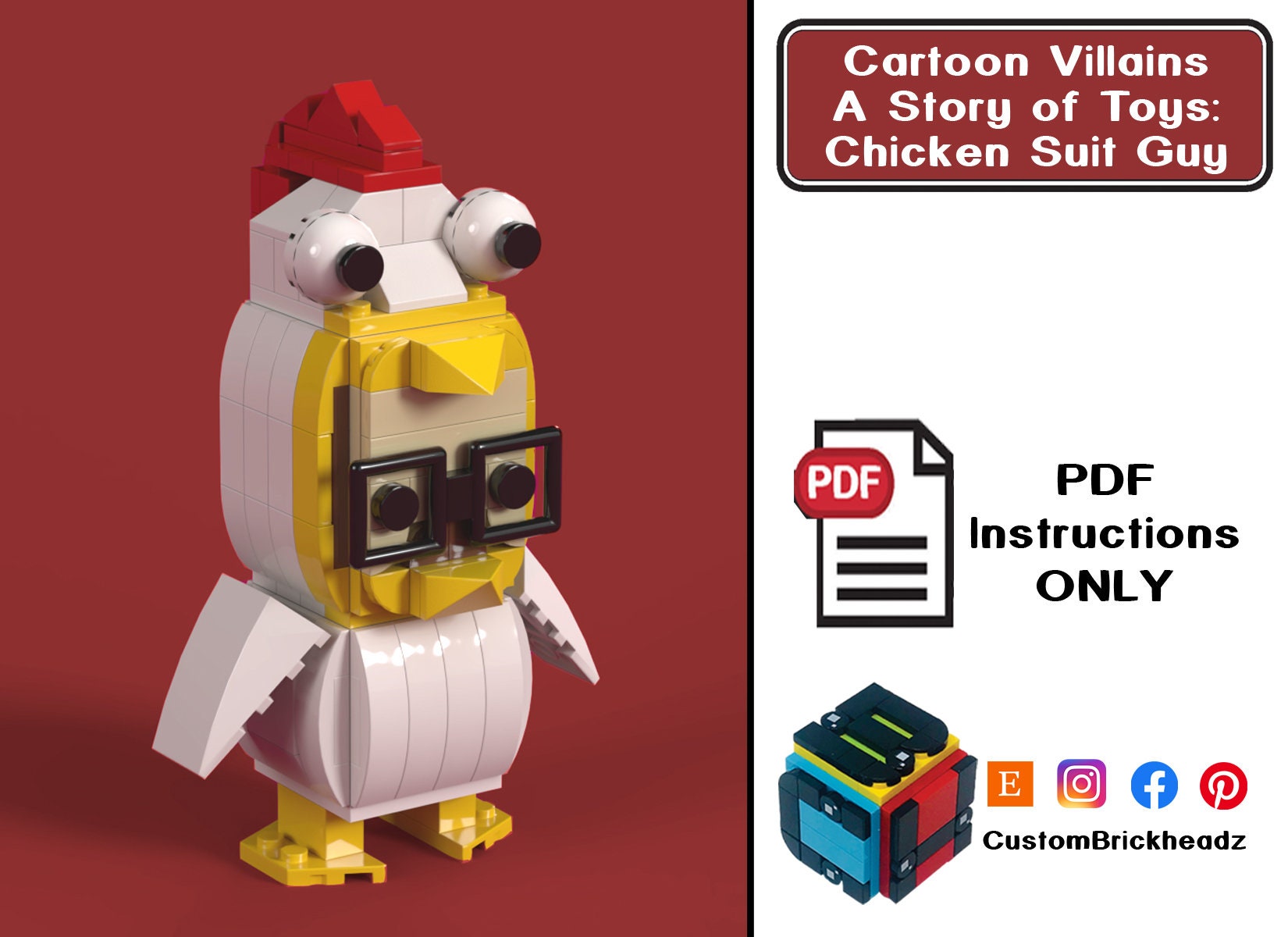 PDF Download NO BRICKS: Cartoon Villain Chicken Suit Man - Etsy Canada PDF Download NO BRICKS: Cartoon Villain Chicken Suit Man - Etsy Canada