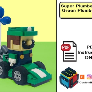 PDF Download (NO BRICKS!):  Green Plumber Kart Custom Brick Set