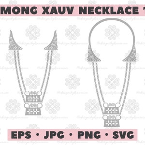 Hmong Design, Men's Hmong Two Layer Xauv, Hmong Necklace, Hmoob Xauv Cut File, Hmong SVG - Personal and COMMERCIAL Use - Xauv Design 11
