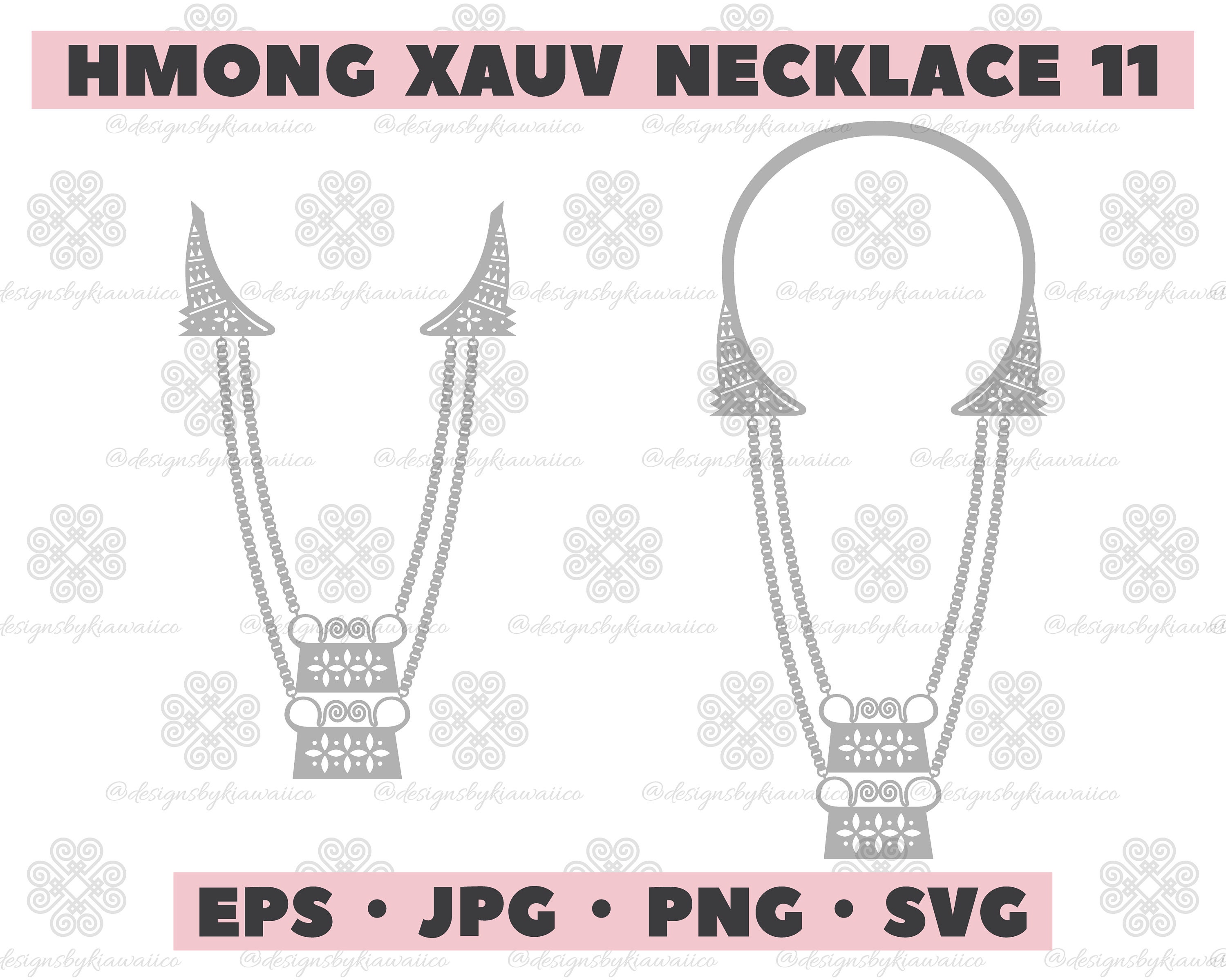 Hmong Design Mens Hmong Two Layer Xauv Hmong Necklace