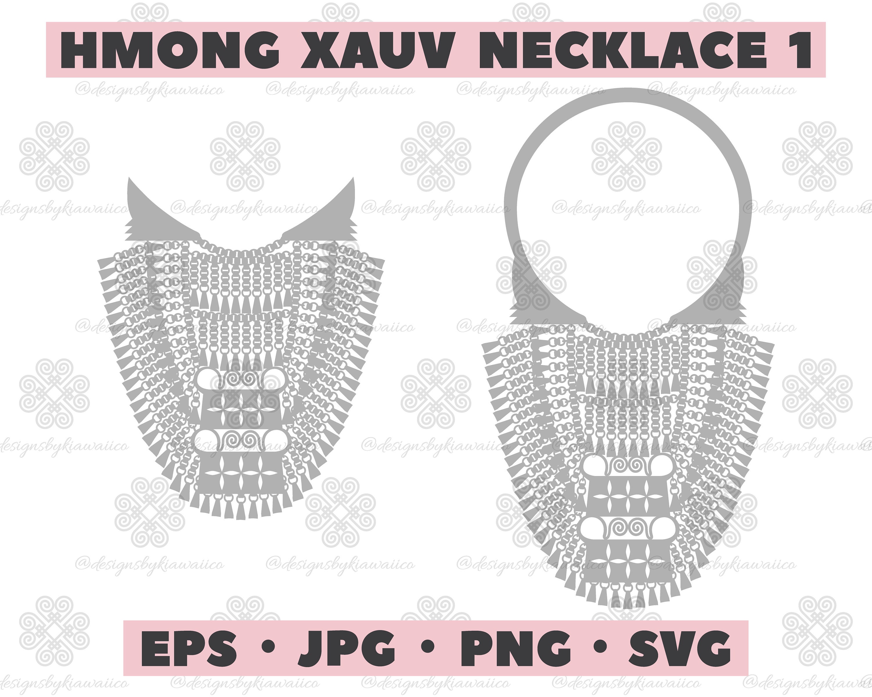 Hmong Design Hmong Xauv Hmong Necklace Hmoob Xauv Cut File Etsy