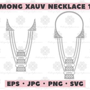 Hmong Design, Men's Hmong Three Layer Xauv, Hmong Necklace, Hmoob Xauv Cut File, Hmong SVG - Personal and COMMERCIAL Use - Xauv Design 10