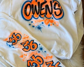 Custom Airbrush 2 Piece Sweatset / Game Day Ourfit / Name Personalized Airbrush 90's Outfit