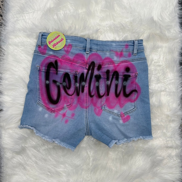 Custom Airbrush Name Jean Shorts | Personalized Shorts